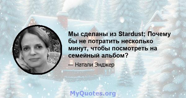 Мы сделаны из Stardust; Почему бы не потратить несколько минут, чтобы посмотреть на семейный альбом?