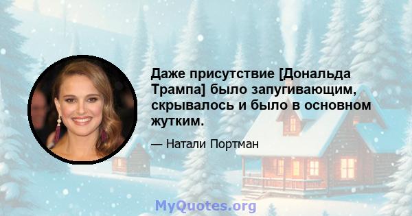 Даже присутствие [Дональда Трампа] было запугивающим, скрывалось и было в основном жутким.