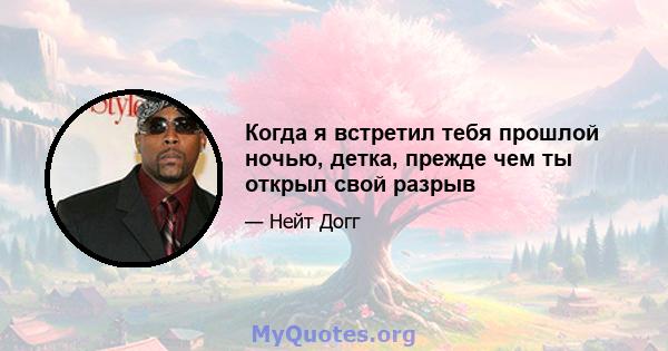 Когда я встретил тебя прошлой ночью, детка, прежде чем ты открыл свой разрыв