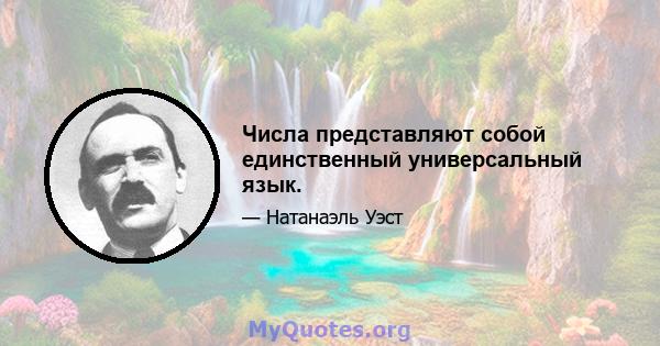 Числа представляют собой единственный универсальный язык.