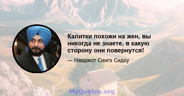 Калитки похожи на жен, вы никогда не знаете, в какую сторону они повернутся!