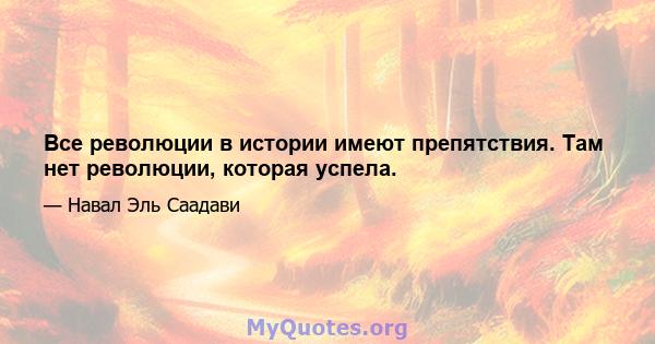 Все революции в истории имеют препятствия. Там нет революции, которая успела.