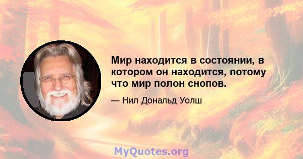 Мир находится в состоянии, в котором он находится, потому что мир полон снопов.