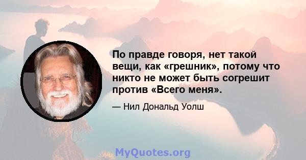 По правде говоря, нет такой вещи, как «грешник», потому что никто не может быть согрешит против «Всего меня».