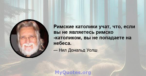 Римские католики учат, что, если вы не являетесь римско -католиком, вы не попадаете на небеса.