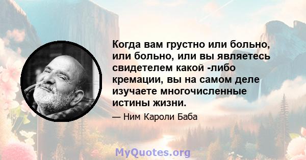 Когда вам грустно или больно, или больно, или вы являетесь свидетелем какой -либо кремации, вы на самом деле изучаете многочисленные истины жизни.