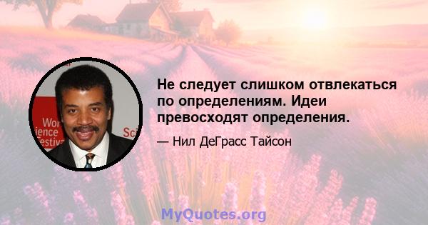 Не следует слишком отвлекаться по определениям. Идеи превосходят определения.