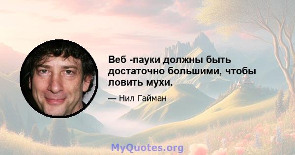 Веб -пауки должны быть достаточно большими, чтобы ловить мухи.