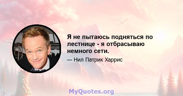 Я не пытаюсь подняться по лестнице - я отбрасываю немного сети.