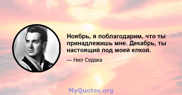 Ноябрь, я поблагодарим, что ты принадлежишь мне. Декабрь, ты настоящий под моей елкой.