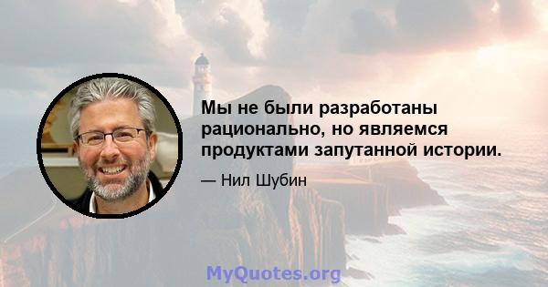 Мы не были разработаны рационально, но являемся продуктами запутанной истории.