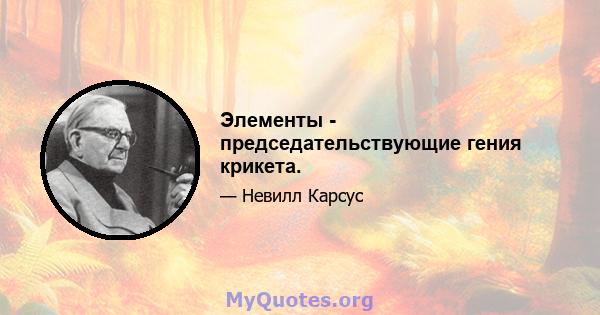 Элементы - председательствующие гения крикета.