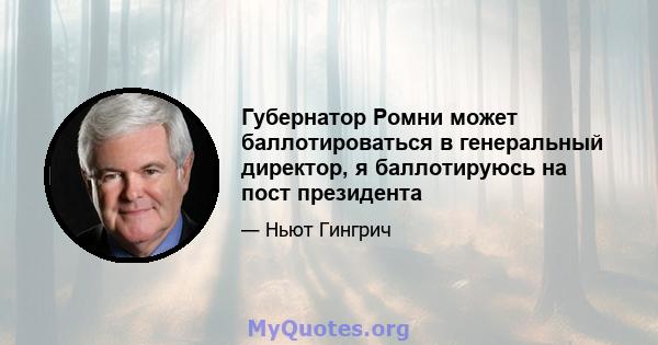 Губернатор Ромни может баллотироваться в генеральный директор, я баллотируюсь на пост президента