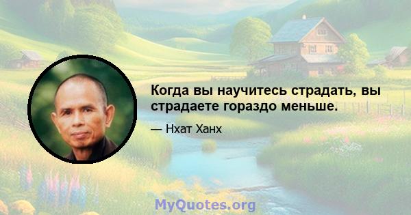 Когда вы научитесь страдать, вы страдаете гораздо меньше.