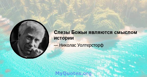 Слезы Божьи являются смыслом истории