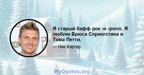 Я старый бафф рок -н -ролл. Я люблю Брюса Спрингстина и Тома Петти.