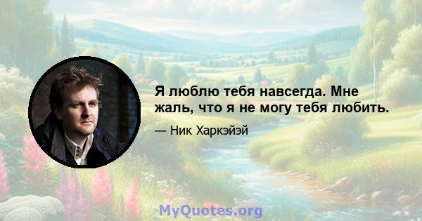 Я люблю тебя навсегда. Мне жаль, что я не могу тебя любить.