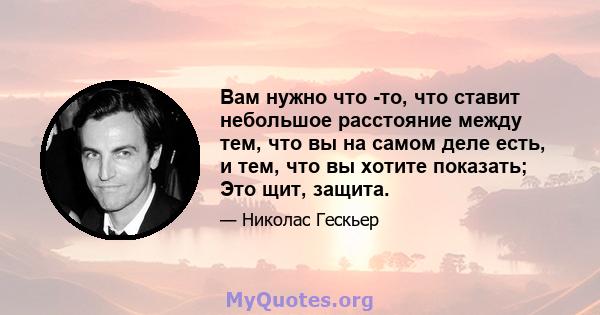 Вам нужно что -то, что ставит небольшое расстояние между тем, что вы на самом деле есть, и тем, что вы хотите показать; Это щит, защита.