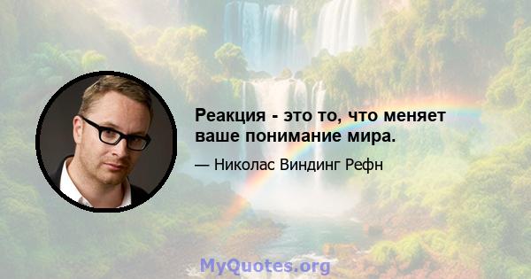 Реакция - это то, что меняет ваше понимание мира.