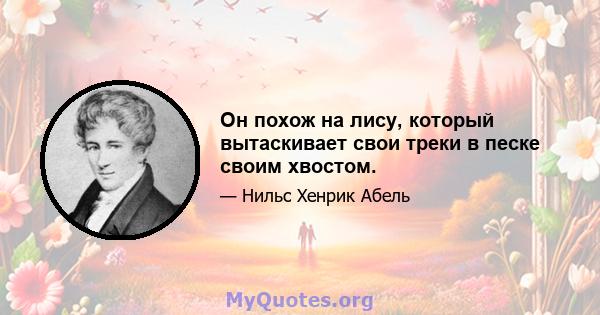 Он похож на лису, который вытаскивает свои треки в песке своим хвостом.