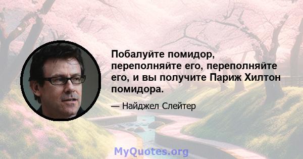 Побалуйте помидор, переполняйте его, переполняйте его, и вы получите Париж Хилтон помидора.