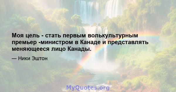 Моя цель - стать первым волькультурным премьер -министром в Канаде и представлять меняющееся лицо Канады.