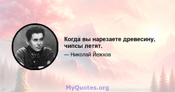 Когда вы нарезаете древесину, чипсы летят.