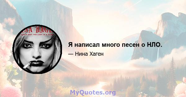 Я написал много песен о НЛО.