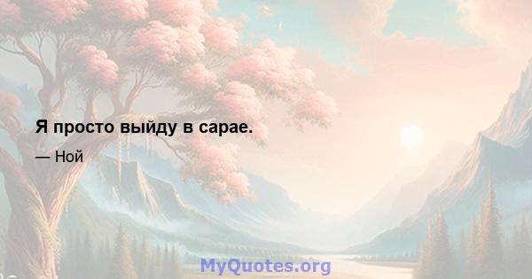 Я просто выйду в сарае.