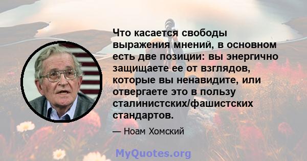 Что касается свободы выражения мнений, в основном есть две позиции: вы энергично защищаете ее от взглядов, которые вы ненавидите, или отвергаете это в пользу сталинистских/фашистских стандартов.