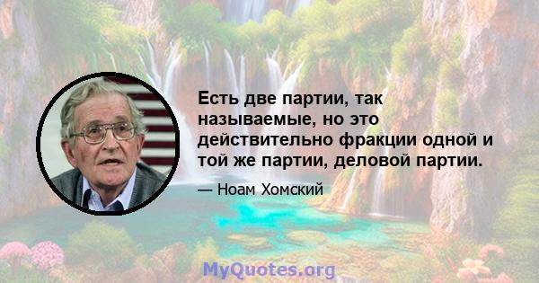 Есть две партии, так называемые, но это действительно фракции одной и той же партии, деловой партии.