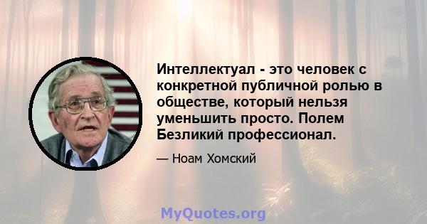 Интеллектуал - это человек с конкретной публичной ролью в обществе, который нельзя уменьшить просто. Полем Безликий профессионал.