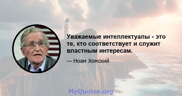 Уважаемые интеллектуалы - это те, кто соответствует и служит властным интересам.