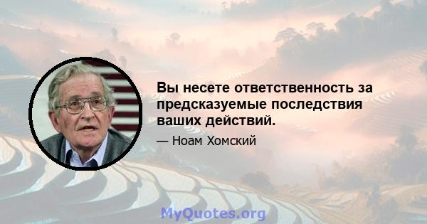 Вы несете ответственность за предсказуемые последствия ваших действий.