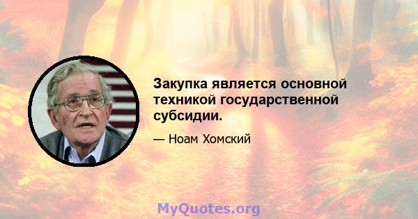 Закупка является основной техникой государственной субсидии.