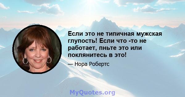 Если это не типичная мужская глупость! Если что -то не работает, пньте это или поклянитесь в это!