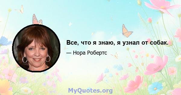 Все, что я знаю, я узнал от собак.