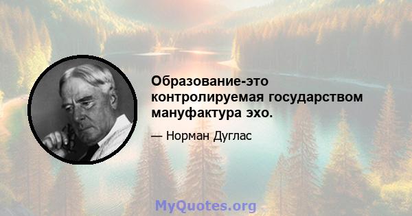 Образование-это контролируемая государством мануфактура эхо.