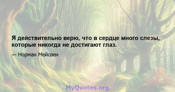 Я действительно верю, что в сердце много слезы, которые никогда не достигают глаз.