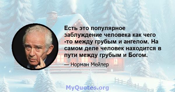 Есть это популярное заблуждение человека как чего -то между грубым и ангелом. На самом деле человек находится в пути между грубым и Богом.