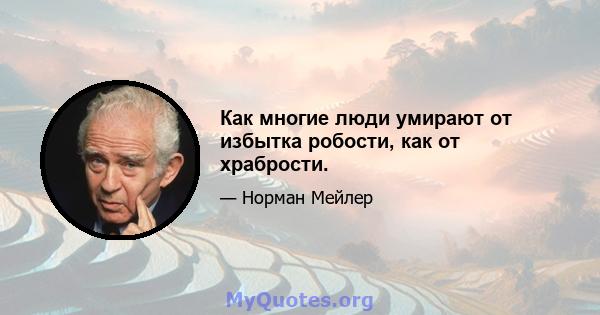 Как многие люди умирают от избытка робости, как от храбрости.