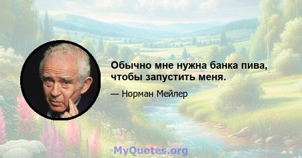 Обычно мне нужна банка пива, чтобы запустить меня.