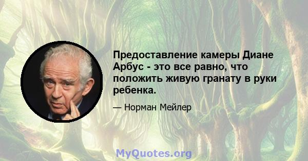 Предоставление камеры Диане Арбус - это все равно, что положить живую гранату в руки ребенка.