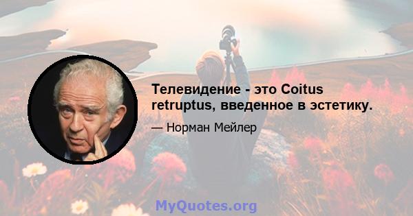 Телевидение - это Coitus retruptus, введенное в эстетику.