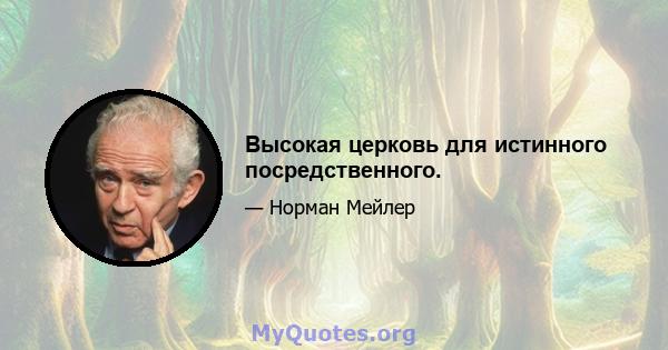 Высокая церковь для истинного посредственного.