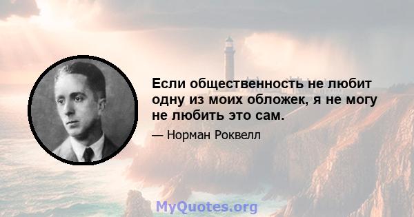 Если общественность не любит одну из моих обложек, я не могу не любить это сам.