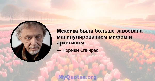 Мексика была больше завоевана манипулированием мифом и архетипом.