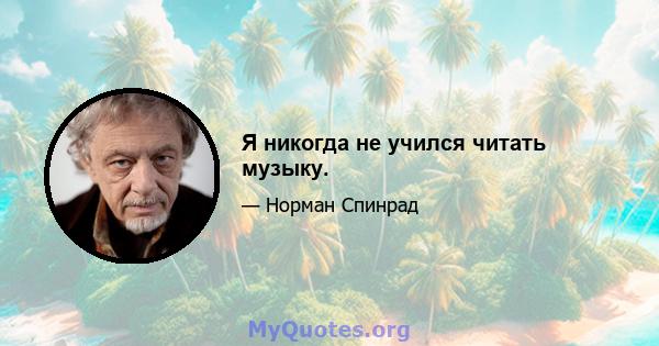 Я никогда не учился читать музыку.