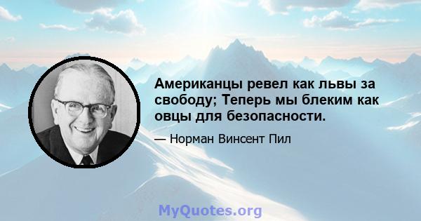 Американцы ревел как львы за свободу; Теперь мы блеким как овцы для безопасности.