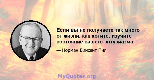 Если вы не получаете так много от жизни, как хотите, изучите состояние вашего энтузиазма.